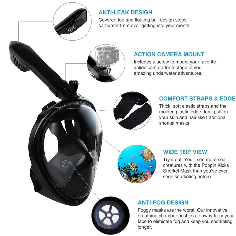 ReefRider® Full Face Snorkeling Mask Set